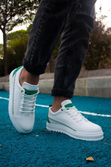 Hkursat EN332 Beyaz Yeşil Dikişli Günlük Erkek Spor Ayakkabı