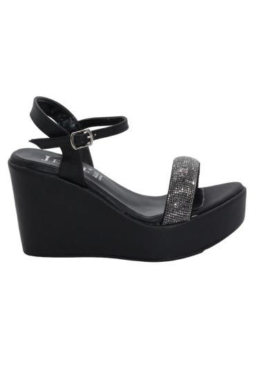 Hkursat Jwl J11 Siyah Günlük Dolgu Topuk Kadın Ayakkabı